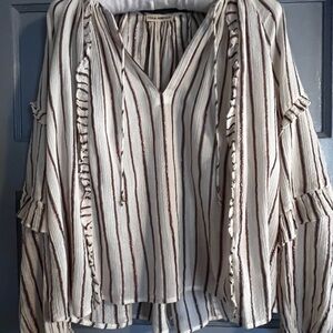 Ulla Johnson Liana Cotton & Metallic Striped Blouse